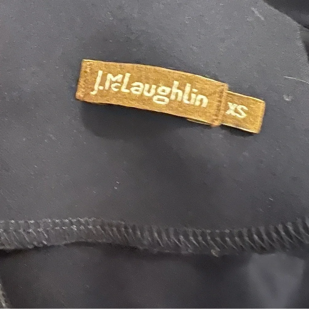 J. McLaughlin Leila NAVY Cap Sleeve Rollover Collar A line dress size X Small - Picture 11 of 12